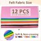 12 Rolls 8"x35"(20.5x90cm) 1.4mm Thick Soft Felt Fabric Sheet 12 Assorted Colors Felt Pack for DIY Craft Sewing Squares Nonwoven Patchwork